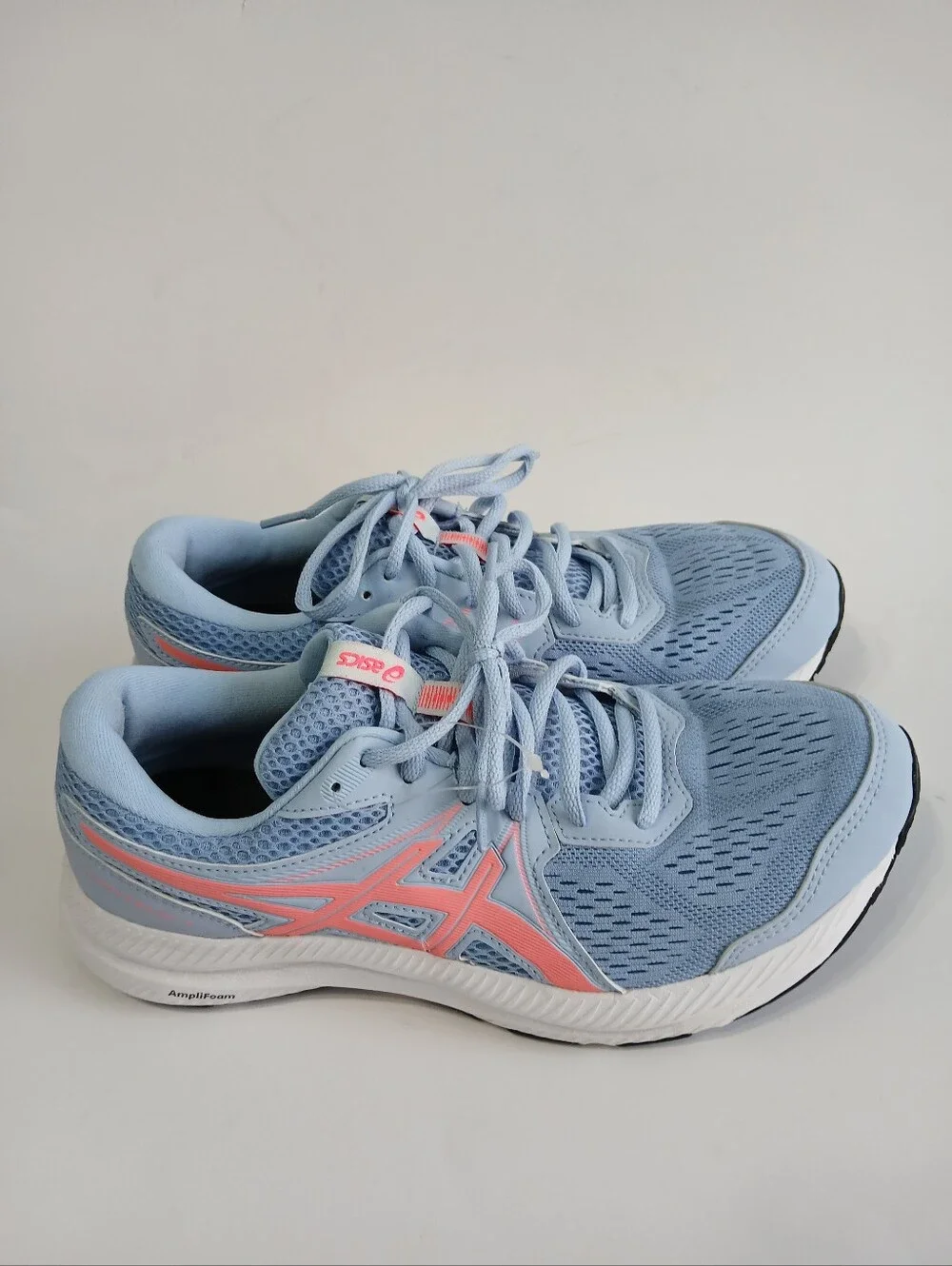 Asics Light Blue Running Sneakers with Coral Accents - Picture 3 of 11